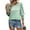 A_ Green, variant on Womens 3/4 Puff Sleeve Top Summer Gradient Shirts Cute Dressy Beach Tees Summer Outfits Blouse with Smocked Cuffs Light Blue XL