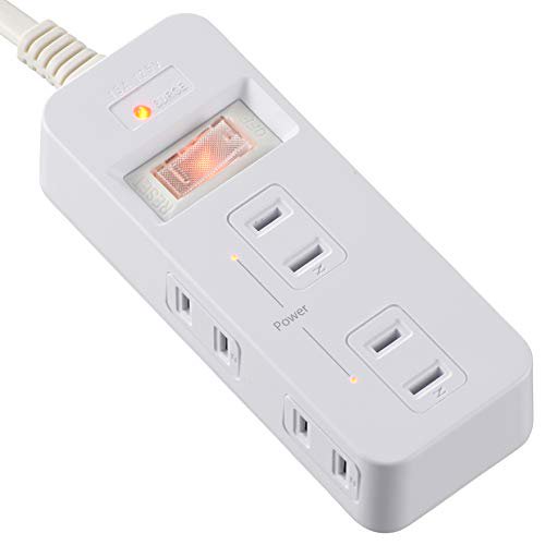 Ohm Denki HS-TP62HS3-W Smoke Guard Switch Tap 6 Mouth 2m HS-TP62HS3-W White