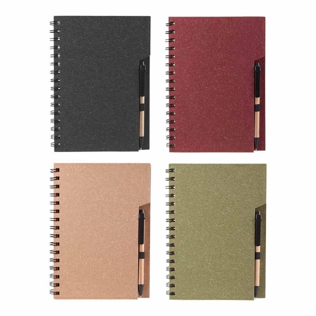 Paquete 50 piezas Libreta de 70 hojas, incluye bolígrafo ecológico verde 15.4 x 20.12