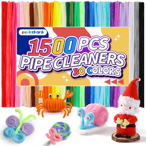Limpiapipas POIKSHARK 1500 piezas, 30 colores, 30,5 cm, 6 mm