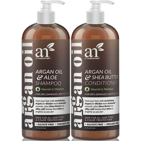 ArtNaturals Moisturizing Repairing Daily Shampoo & Conditioner - 2 Piece, Full Size Set with Argan Oil & Aloe