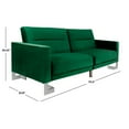 thumbnail image 4 of SAFAVIEH Tribeca Foldable Sofa Bed Emerald / Steel, 4 of 7