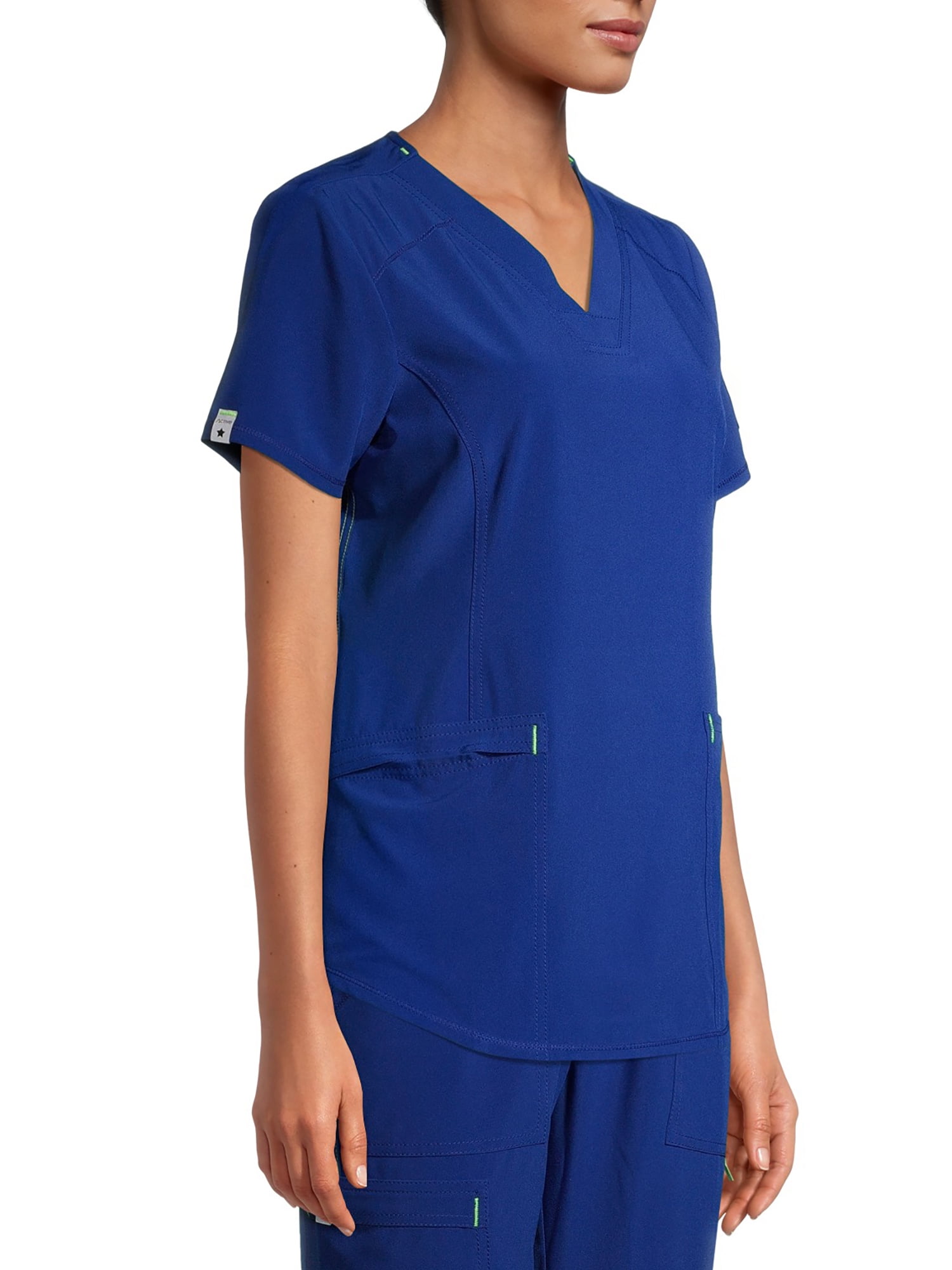 Scrubstar Women's Seasonal Solid Contrast V-Neck Scrub Top
