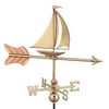 Sailboat Garden Weathervane - Polished Copper w Roof Mount