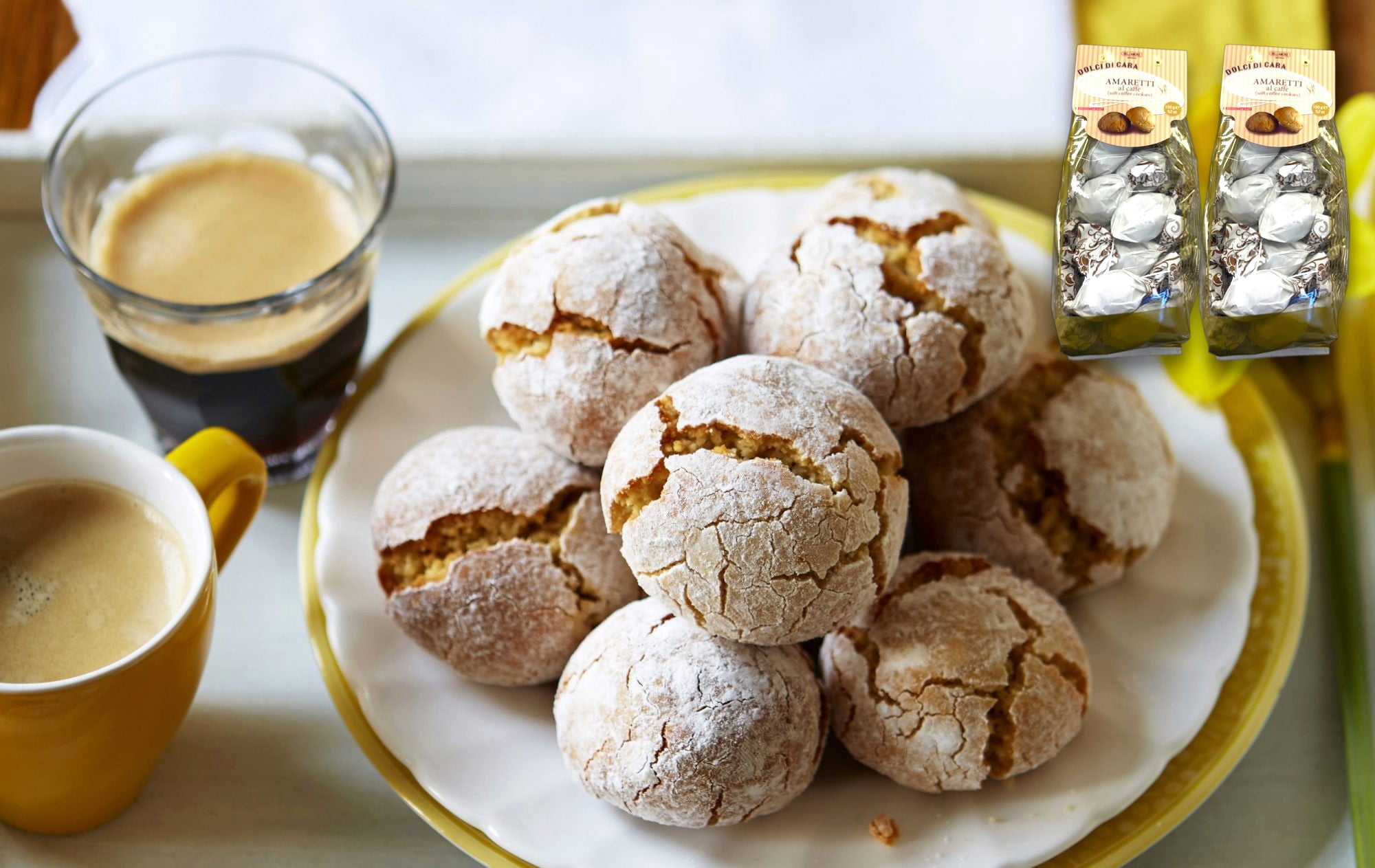 Italian Amaretti Cookies, Soft Orange Cookies, 300g (2 x 150g bags), Made in Italy - Dolci Di Cara