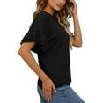 thumbnail image 5 of Cutuoiiu Women's Cozy Round Neck Fashionable Short Sleeved T-shirts Gifts, 5 of 5