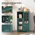 thumbnail image 2 of Leumius Sideboard Cabinet with Storage,Buffet Cabinet with Glass Doors & Drawer,Open Storage Cabinet for Living room,Green, 2 of 8