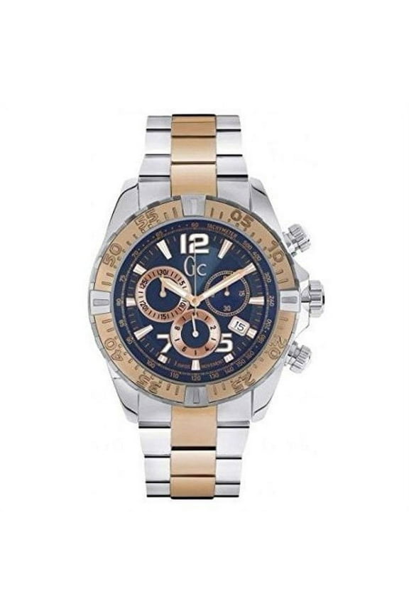 Collection Men's Sport Racer 45mm Two Tone Steel Bracelet Steel Case Quartz Analog Watch Y02002G7