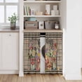 thumbnail image 6 of Spring Flowers Kitchen Curtains 45 Inch Length, Farmhouse Vintage Black Plaid Wood Grain Tiers Curtains for Bathroom Bedroom Cafe, Light Filtering Small Window Treatment Drapes 2 Panels 42"Wx45"L, 6 of 8
