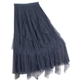 thumbnail image 2 of ClodeEU Women's Tulle High Waisted A Line Midi Skirt ,Flowy Slimming Casual Skirt Gray,Womens Plus Free Size, 2 of 8