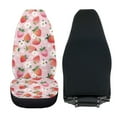 thumbnail image 3 of Uorisanigo Car Seat Cover Fluffy Fur Seat Covers 2-Pack Soft Strawberry Print Seats Cushions Universal Fits Most Cars SUVs, Coral Velvet Cloth Auto Interior Accessories, 3 of 7