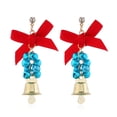 thumbnail image 1 of Christmas Earrings Bowknot Bell Alloy Crystal Dangle Earrings Drop Earrings, 1 of 10