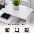thumbnail image 4 of Computer Desk with Sliding Keyboard Tray Storage Drawer Shelf Home Office Workstation White, 4 of 7