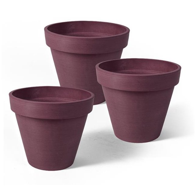 Algreen 18531 4 x 4.25 x 4.25 Po Jardinière à Bandes Rondes & 44; Violet - Pack de 3