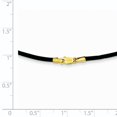 thumbnail image 2 of 14k Yellow Gold 2mm 18 Inch Black Leather Cord Necklace Pendant Charm, 2 of 6