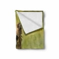 thumbnail image 2 of Chihuahua Soft Flannel Fleece Throw Blanket, Photo of Long Haired Small Dog in Grass on Blurred Background, Cozy Plush for Indoor and Outdoor Use, 70" x 90", Khaki Camel Dark Cocoa, by Ambesonne, 2 of 6