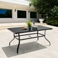 thumbnail image 3 of Nuu Garden Outdoor 61'' x 37'' Rectangle Dining Table with 1.57'' Umbrella Hole, Black, 3 of 10