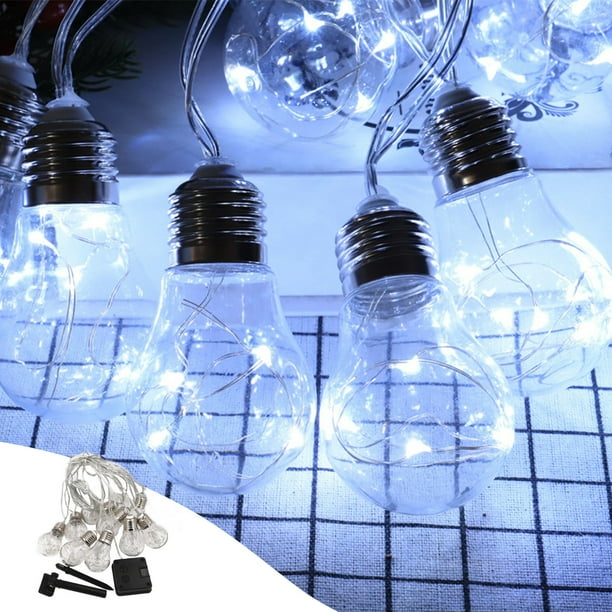 Fiudx Guirnalda de Luces Solares, Bombillas Led de Bajo Consumo, Diseño Impermeable E Irrompible, Decoración de Jardín Exterior, Fiestas En El Patio, Bodas, Panel Solar Ajustable, 10 Luces, Tamaño 20