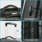 HomGarden 22-inch Carry On Luggage Hardside Expandable Travel Suitcase Spinner TSA Lock Black