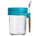 thumbnail image 1 of Tazas de café Lemononstore, frascos de avena para la noche con cuchara y tapa, recipientes herméticos para avena con marcas de medición, frascos Mason con tapas para avena, recipientes para avena en, 1 of 8