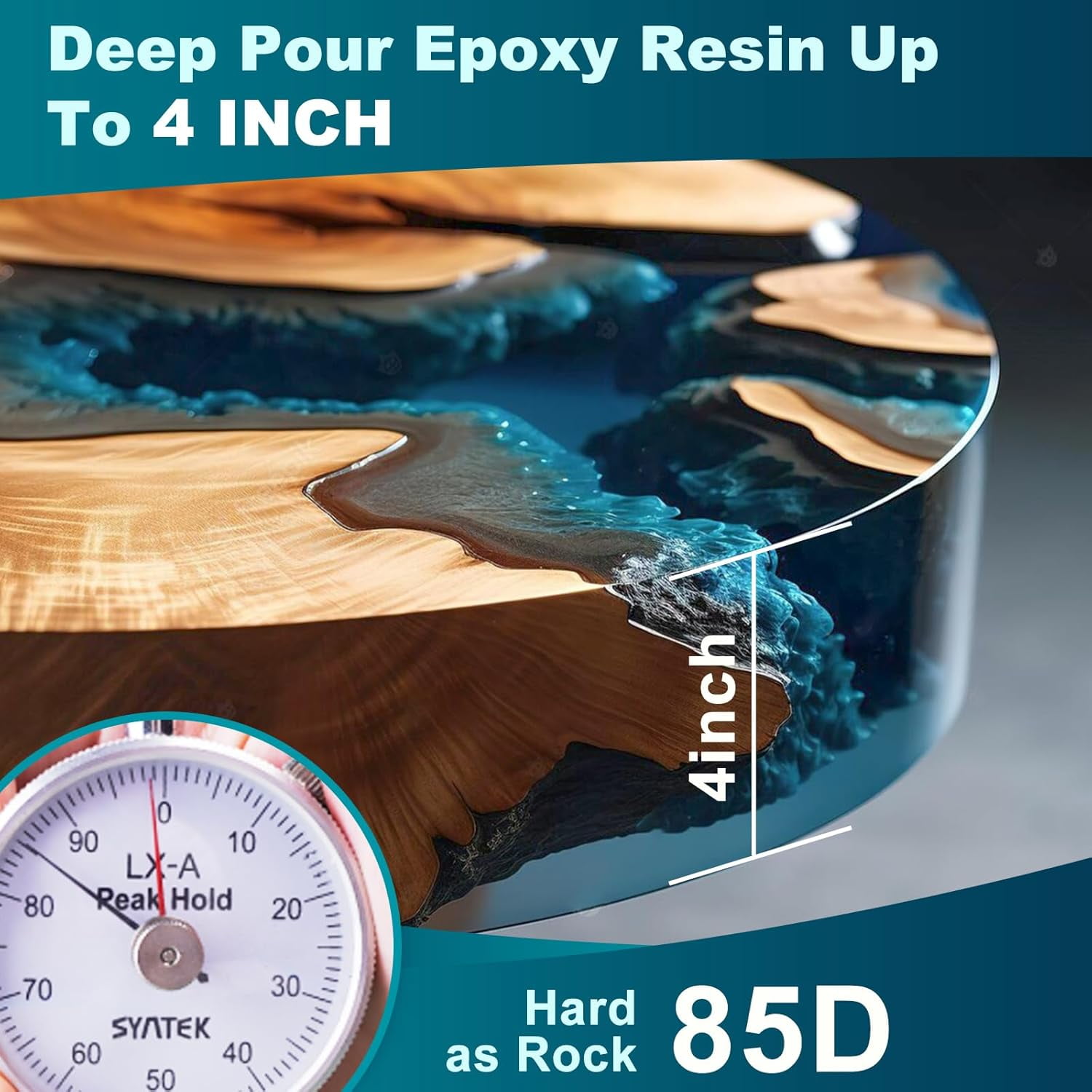 LET'S RESIN Deep Pour Epoxy Kit - 3 Gallon, 2-4 Inch Clear, Bubble Free for River Tables, Wood & Art Crafts