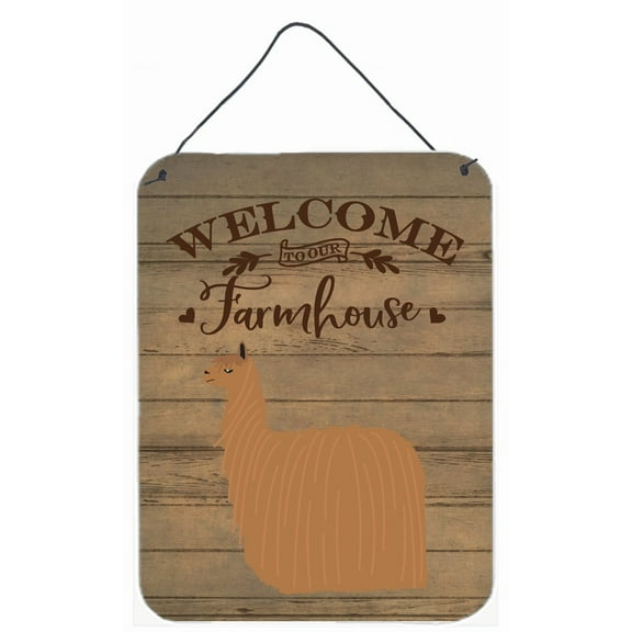 Caroline's Treasures CK6864DS1216 Alpaca Suri Welcome Wall or Door Hanging Prints, 12x16, multicolor
