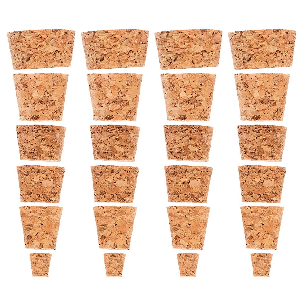 TABLZONE 60Pcs Tapered Cork Stoppers for Bottles Natural Wood Material Wine Preservation