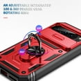 thumbnail image 4 of Compatible with Google Pixel 9A Case 360° Metal Rotated Ring Holder Magnetic Kickstand【Camera Protection】 Military - Grade Heavy Duty For Google Pixel 9A Shockproof Phone Case, Black+Red, 4 of 9