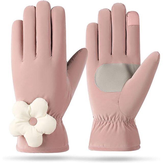 XINQIHANG Gants d'Hiver avec Doigts Tactiles-Imperméables Antidérapants Chauds pour Femmes, Gants Chauds pour Course Sport Conduite Randonnée, Gants de Neige pour Temps Froid