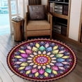 thumbnail image 3 of Christmas Tree Round Area Rug, festive pine circle carpet for family room or nursery, soft washable non-slip floor mat, holiday seasonal décor, 3 of 6