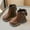 Brown, variant on Eltusu Girls Winter Boots, Thermal Breathable Zip-Up No Slip Kids Shoes Black Size 3(Big Kids)