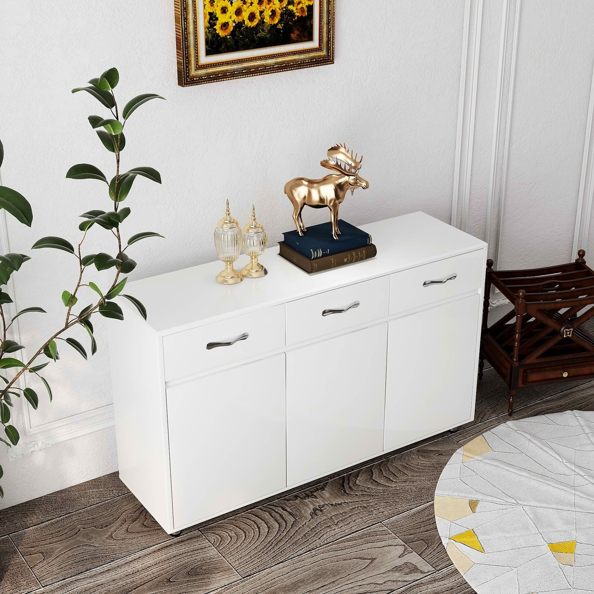 MAYEERTY Three Doors Side Table White