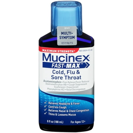Mucinex Fast-Max™ Maximum Strength Cold, Flu & Sore Throat 6 fl. oz.