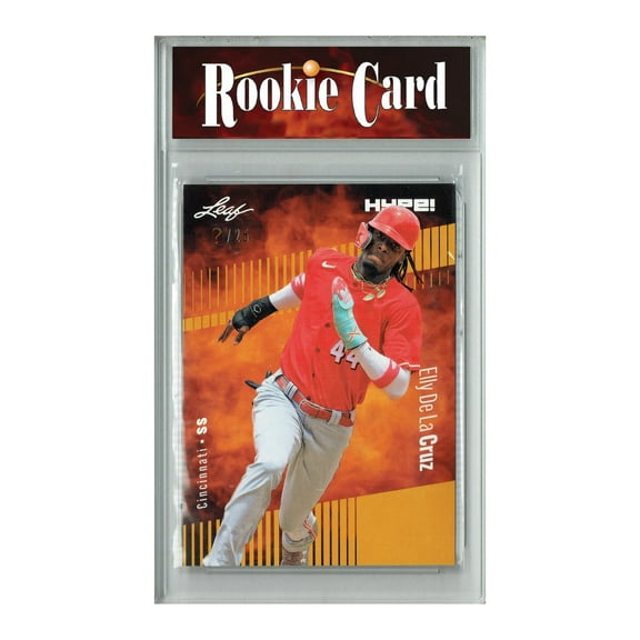 Certified Mint Elly De La Cruz 2023 Leaf HYPE! #115 Gold SP, Just 25 Made Rookie Card