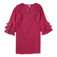 thumbnail image 1 of Vestido de cóctel de línea A con gradas para mujer Love Squared, rosa, 1X, 1 of 1