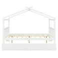 thumbnail image 4 of Harper & Bright Designs Full Size Wooden House Bed with 2 Storage Drawers, Wood Montessori Daybed Frame with Roof, White, 4 of 17
