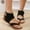 Black, variant on AXXD Black Sandals for Women Summer New Sandals Roman Thong Flat Sandals