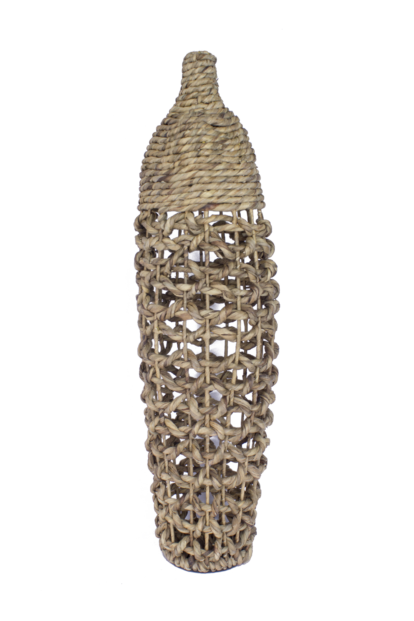 36" Woven Floor Vase Natural Water Hyacinth