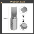thumbnail image 2 of Uxcell 5pcs 1/4" Hex Shank SL6 Head 1" Length S2 Flat Head Screwdriver Bit, 2 of 6