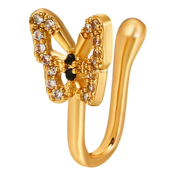Fake Nose Ring Butterfly: Fashion Rhinestone Non Piercing Nose Cuff Nose Jewelry