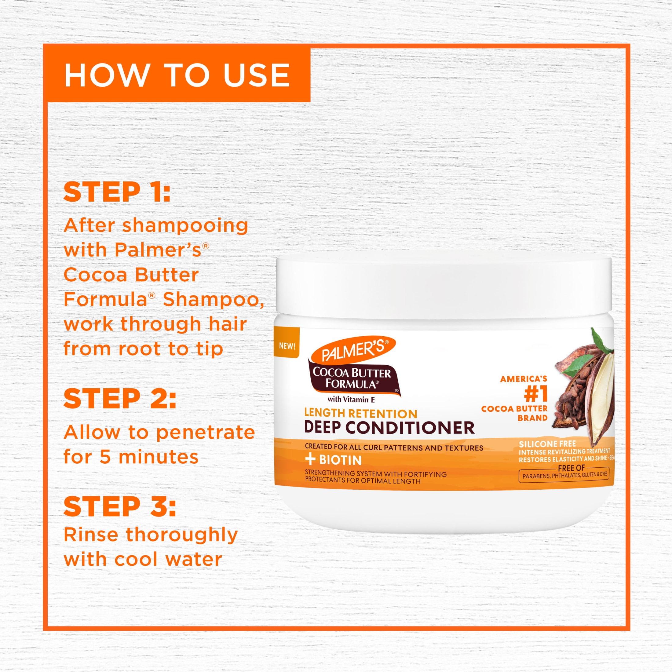 (2 pack) Palmer's Cocoa Butter & Biotin Length Retention Deep Conditioner 12 oz Jar