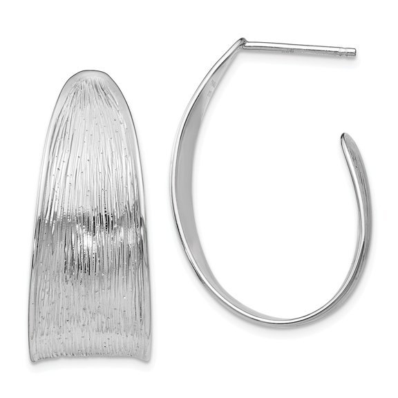 Leslie's 925 Sterling Silver Polished and Textured Earrings; for Adults and Teens; for Women and Men