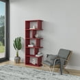 thumbnail image 3 of Ada Home Decor Furniture Multiple Tier Open Shelf Burgundy Bayside Modern Bookcase, 3 of 7