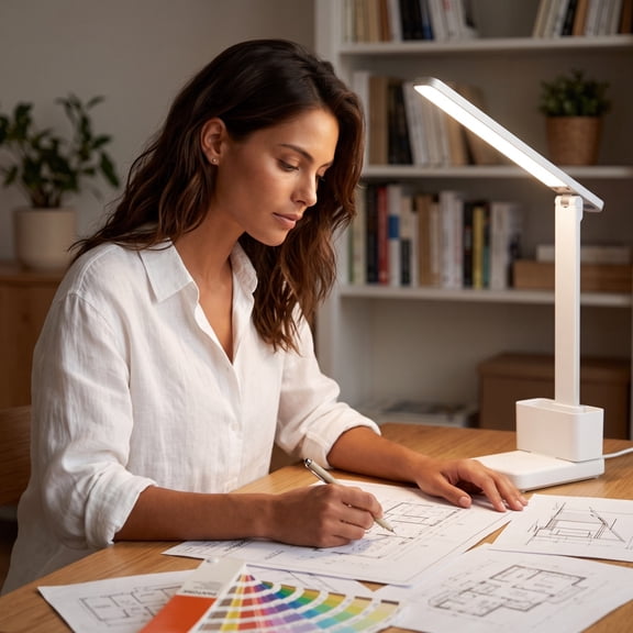 QuanTara Foldable Anti-Blue Light Desk Lamp with Storage, USB Rechargeable Dimmable Reading Light, Portable Eye-Caring Table Lamp for Bedside, Dorm & Office Workspace
