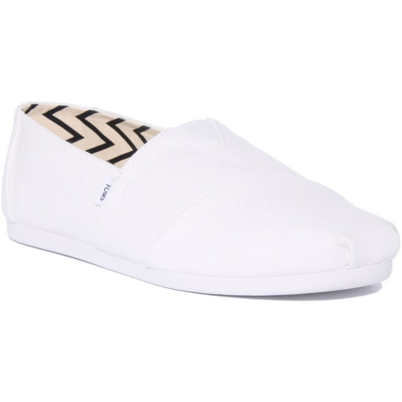 Toms Alpargata Men's Recycled Cotton Canvas Slip On Trainers In White Size 8