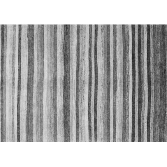 Ahgly Company Indoor Rectangle Abstract Gray Contemporary Area Rugs, 2' x 4'