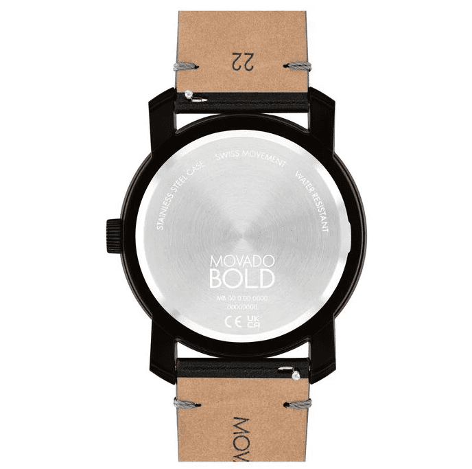 Movado Bold 3601054 Black Dial Black/Brown/Green Leather Strap Men's Watch Set