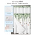 thumbnail image 2 of No Hook Cloth Fabric Shower Curtain with Snap in Liner, Eucalyptus Leaf Waterproof Shower Curtains Set with See Through Top Window, Coastal Beach Starfish Nautical Ocean Bath Curtains Shower 54"x78", 2 of 6