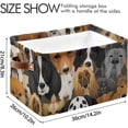 thumbnail image 4 of GZHJMY Dogs Print Foldable Storage Bin Bedroom/Office Rectangular Canvas Basket 14.2"x10.2", 1 PCS Cube Organizer Boxes with Handles for Books/Clothes/Toys, 4 of 7