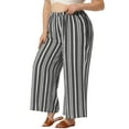 Agnes Orinda Women's Plus Size Boho Elastic Waist Wide Leg Loose Fit
